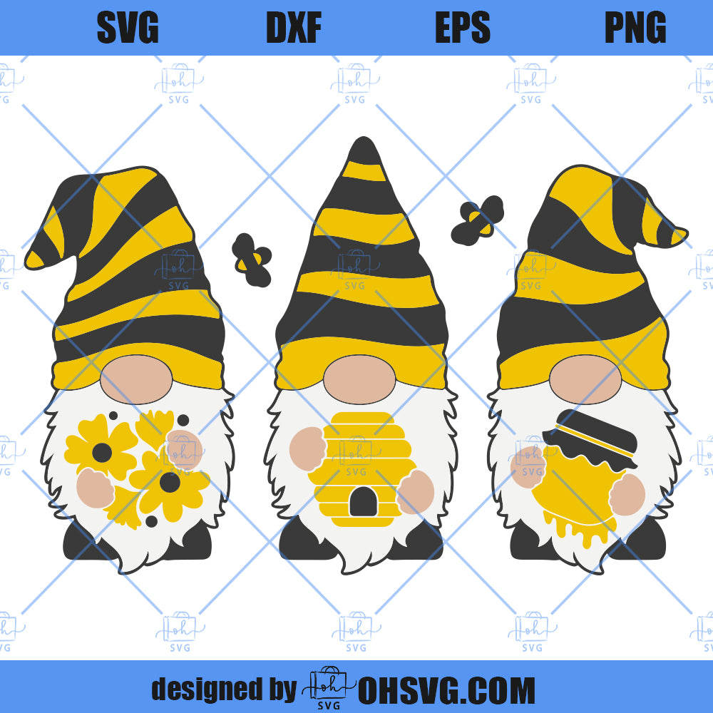 Gnome SVG, Bee Gnome SVG, Gnome Bee Keeper SVG, Gnomes Honey Bee SVG
