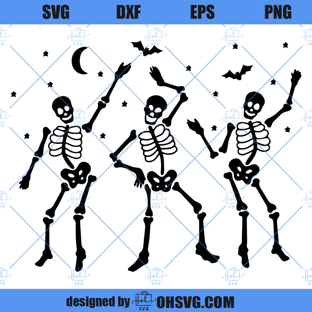 Dancing Skeleton SVG, Halloween Skeleton SVG, Spooky Season SVG