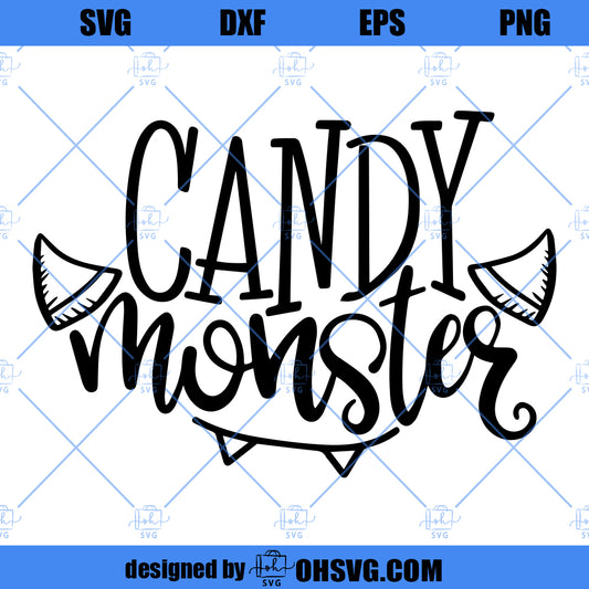 Candy Monster SVG, Kids Halloween SVG, Funny Children Halloween SVG