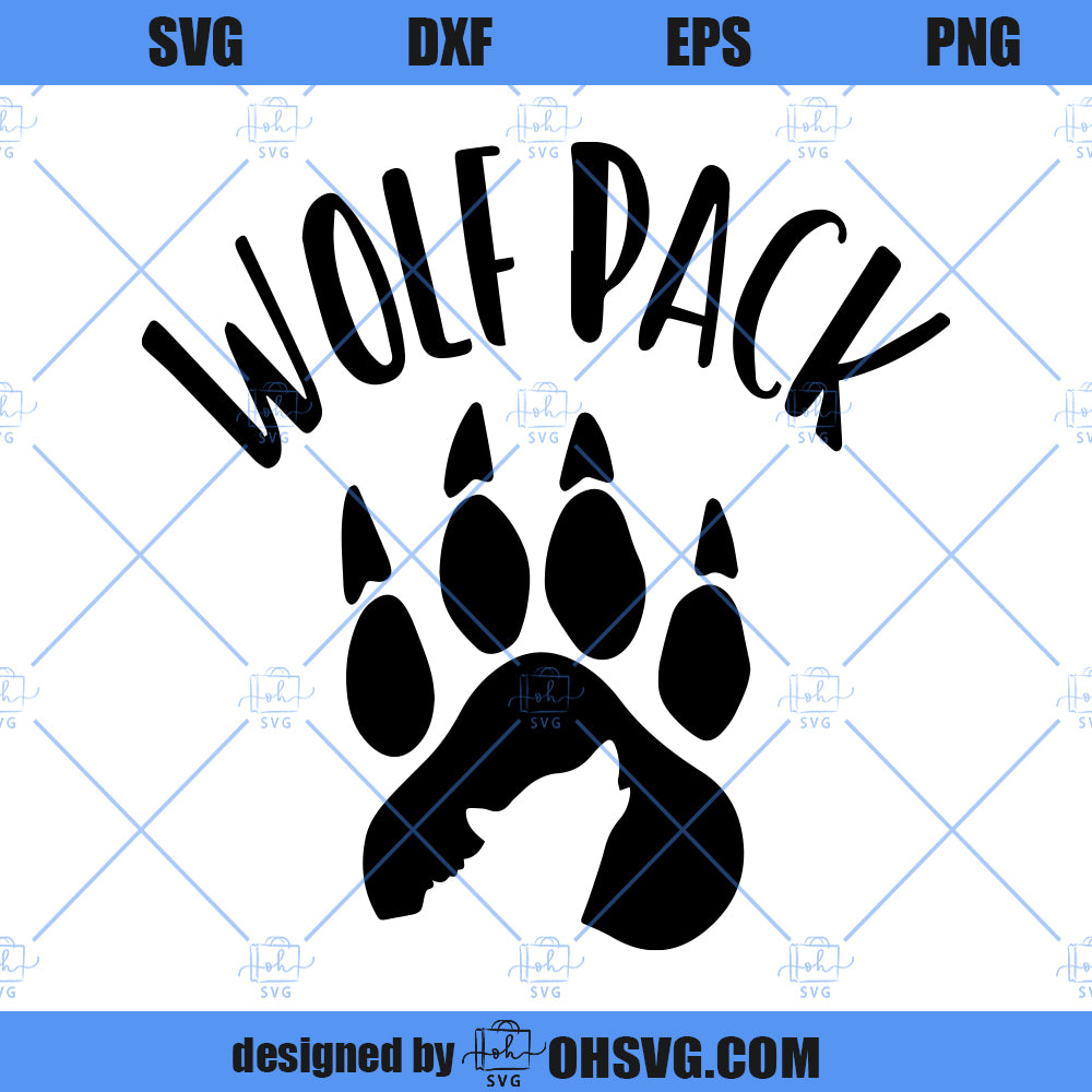 Wolf Pack SVG, Wolf Paw Print And Wolf SVG, Wolf SVG