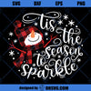 Tis The Season To Sparkle SVG, Snowman Buffalo Plaid SVG, Merry Christmas SVG