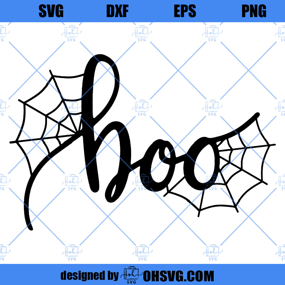 Boo SVG, Halloween SVG, Spiderweb SVG, Spooky Cobweb SVG