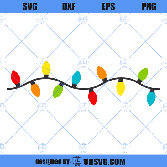 Christmas Lights SVG, Christmas SVG, String Of Lights SVG