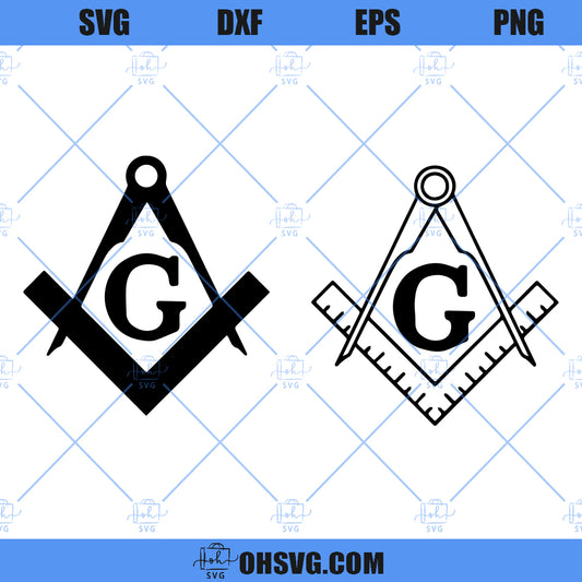 Freemason Symbol SVG, Masonic Square And Compass SVG, Mason Logo SVG