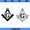 Freemason Symbol SVG, Masonic Square And Compass SVG, Mason Logo SVG