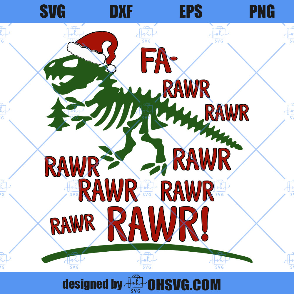 Christmas SVG, Dinosaur SVG, Christmas Eve SVG, Funny Dino Fa Rawr Rawr Humor SVG