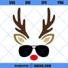 Reindeer &amp; Sunglasses SVG, Christmas Reindeer Face SVG, Antlers Boy SVG