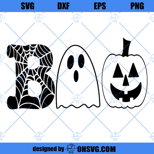 Boo SVG, Boo Pumpkin SVG , Ghost SVG PNG DXF Cut Files For Cricut