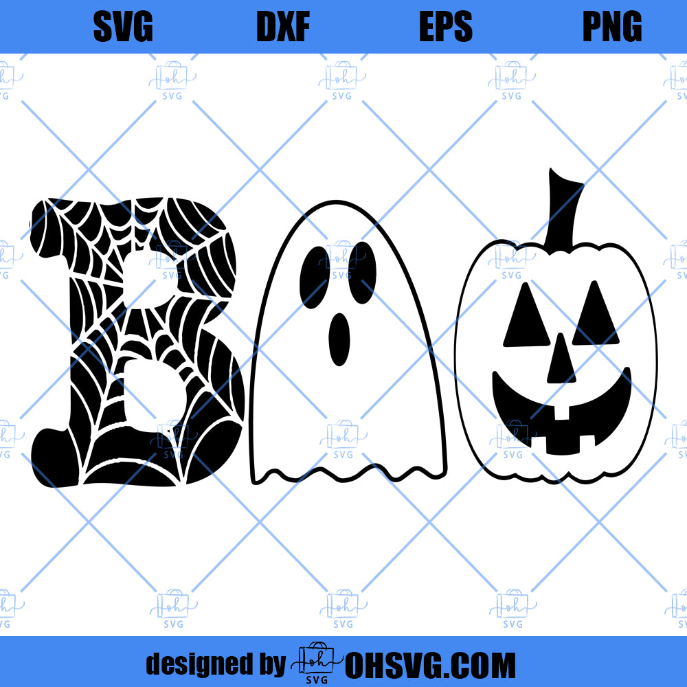 Boo SVG, Boo Pumpkin SVG , Ghost SVG PNG DXF Cut Files For Cricut