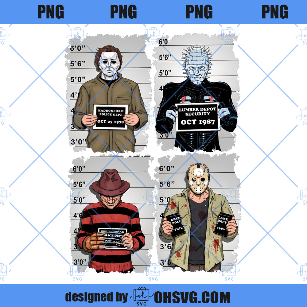 Horror Mugshot PNG, Horror Movie Characters PNG, Horror Movie PNG, 80s Horror PNG