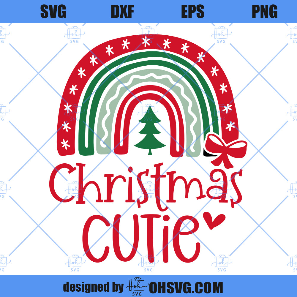 Christmas Rainbow SVG, Christmas Cutie SVG, Christmas Kids SVG