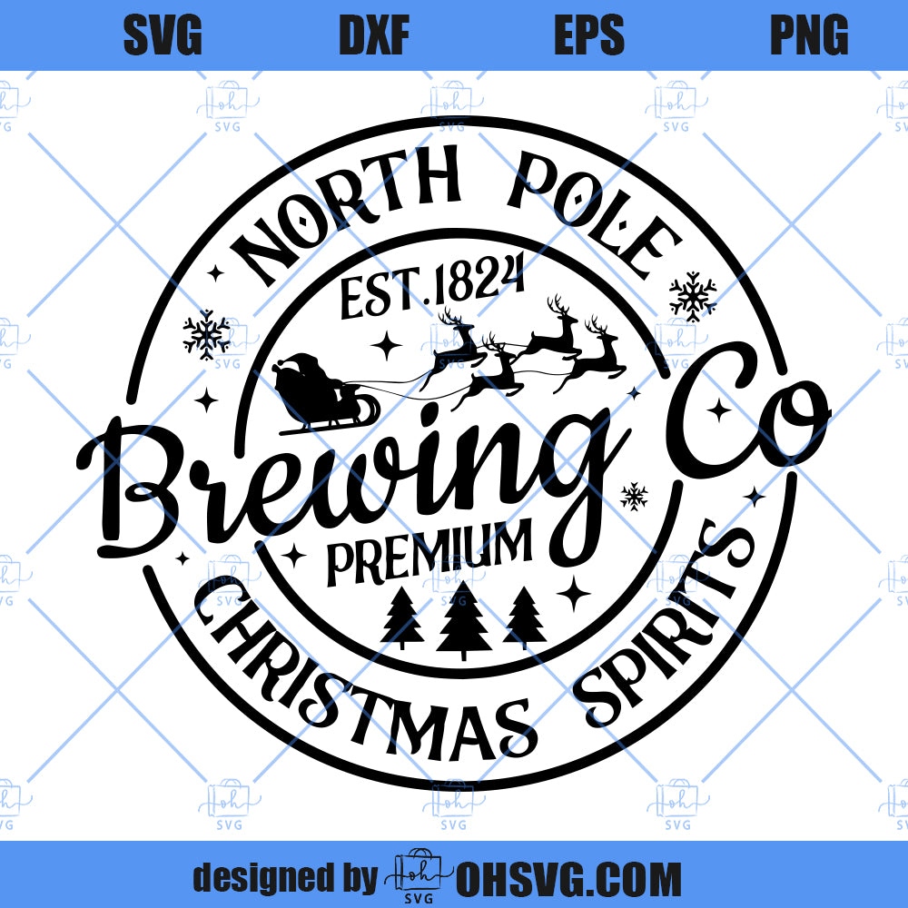 North Pole Brewing Co SVG, North Pole SVG, Funny Christmas SVG