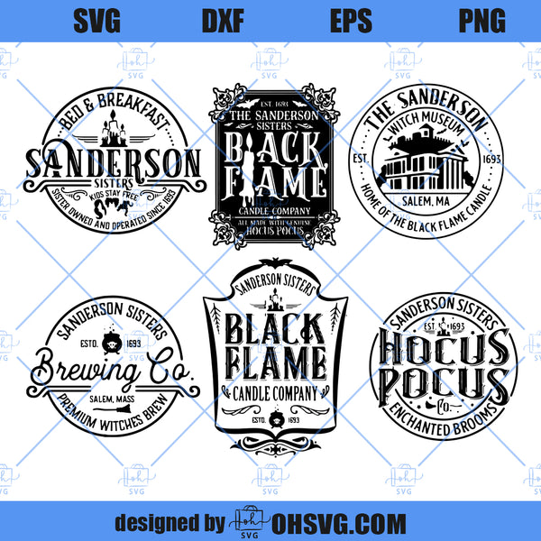 Sanderson Sisters SVG Bundle, Black Flame Candle SVG, Brewing Co SVG ...