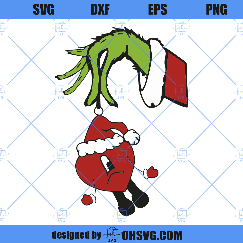Bad Bunny Christmas SVG, Un Navidad Sin Ti SVG, Grinch Heart Bad Bunny SVG