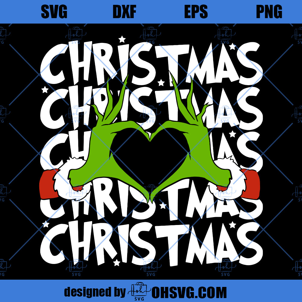 Merry Grinchmas SVG, Merry Christmas SVG, Grinchmas SVG PNG DXF Cut Files For Cricut