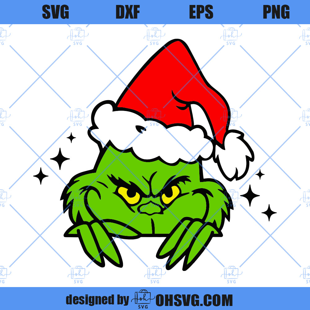 The Grinch Face SVG, Grinch SVG, Christmas Grinch SVG, Merry Grinchmas SVG