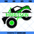 Car Automotive SVG, Split Name Frame Monster Truck With Lime Green Fire Flames SVG