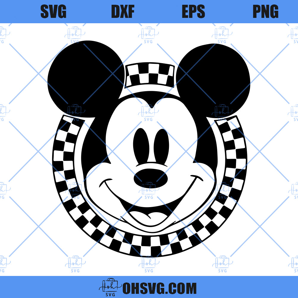 Checkered Mouse SVG, Checkered Mikey Mouse SVG PNG DXF Cut Files For Cricut