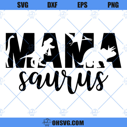 Mama Saurus Dinosaur SVG, Dinosaur Family SVG, Jurassic Birthday SVG