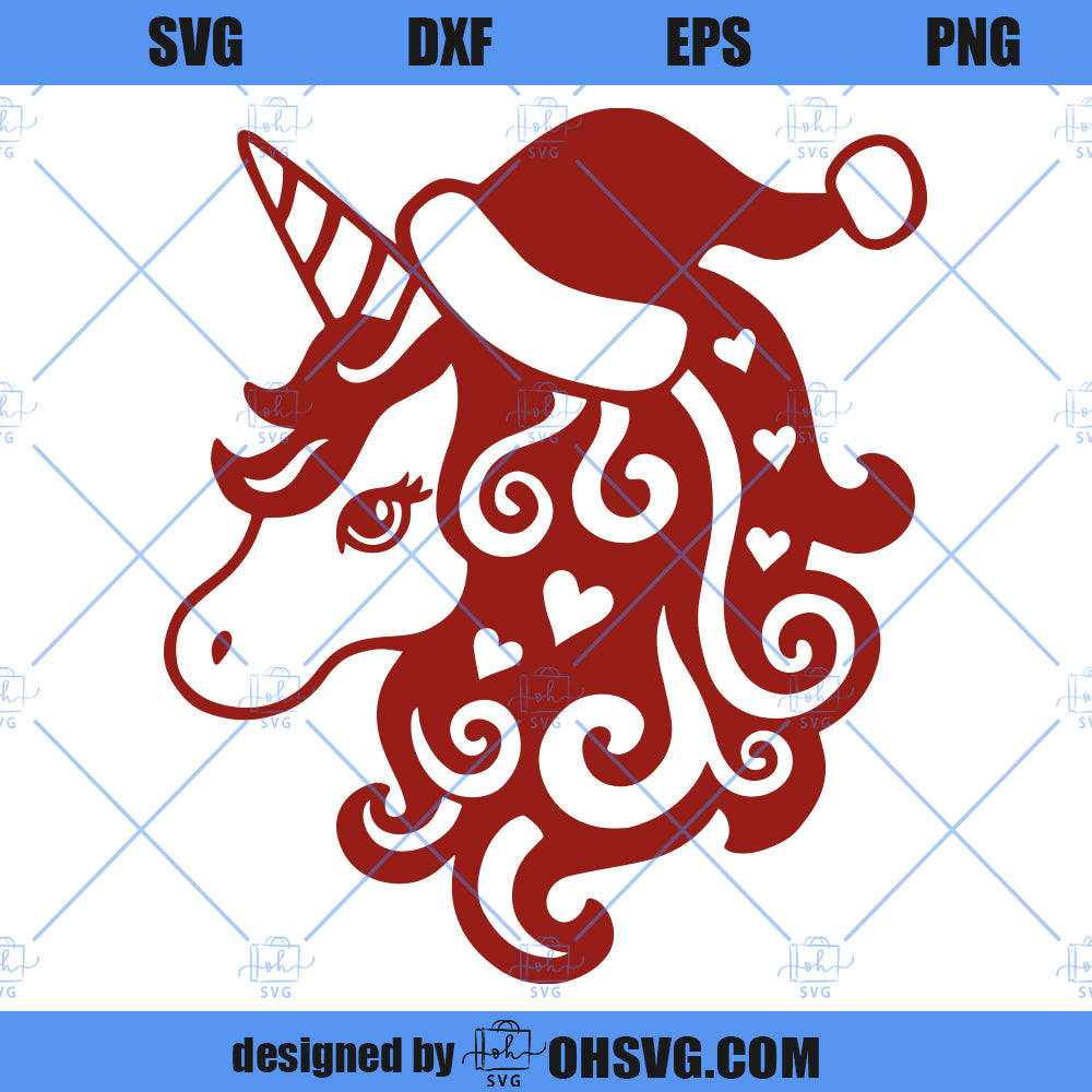 Christmas Unicorn SVG, Christmas SVG, Santa Unicorn SVG, Xmas Unicorn