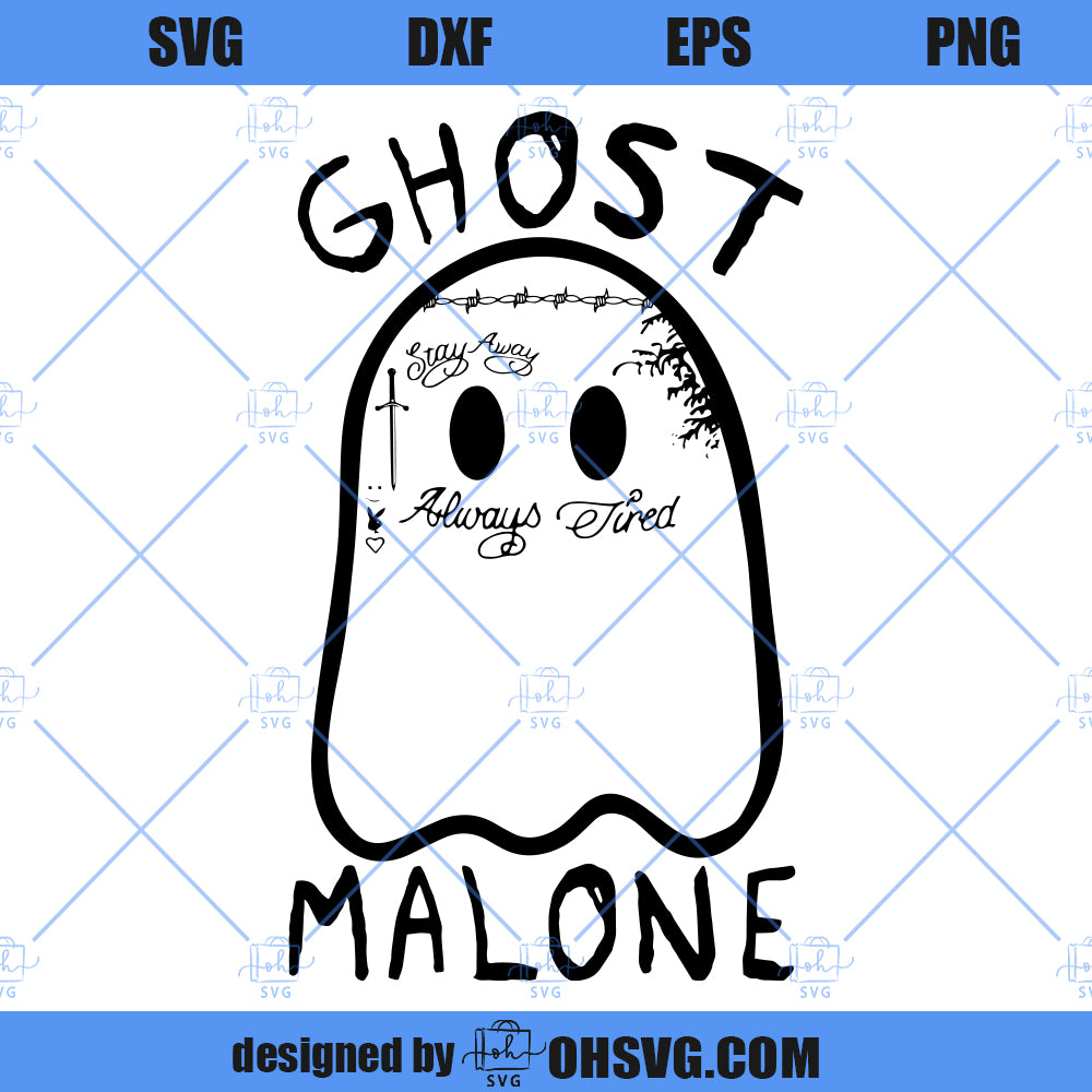Ghost Malone SVG, Funny Cute Ghost SVG, Funny Post Malone SVG