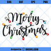 Merry Christmas SVG, Christmas Lights SVG, Christmas Clipart, Holiday SVG