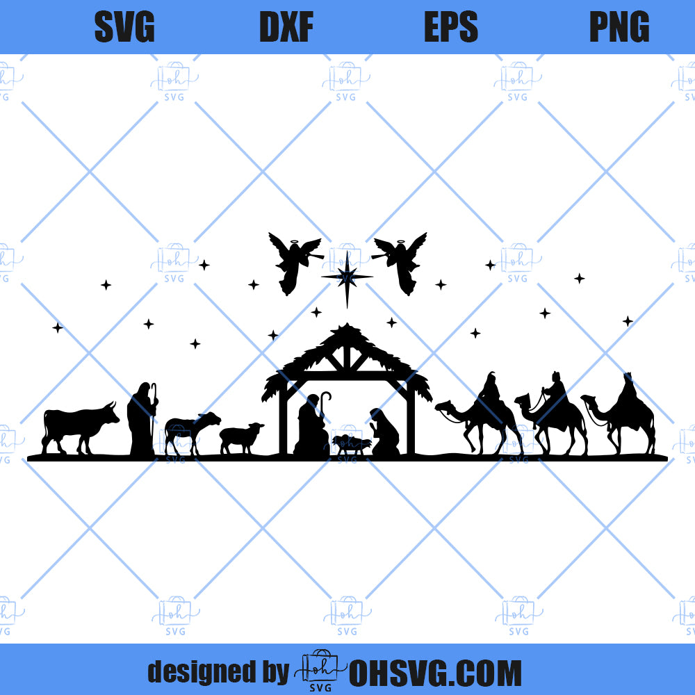 Oh Holy Night SVG / Nativity Scene SVG / Cut File / (Instant Download) 