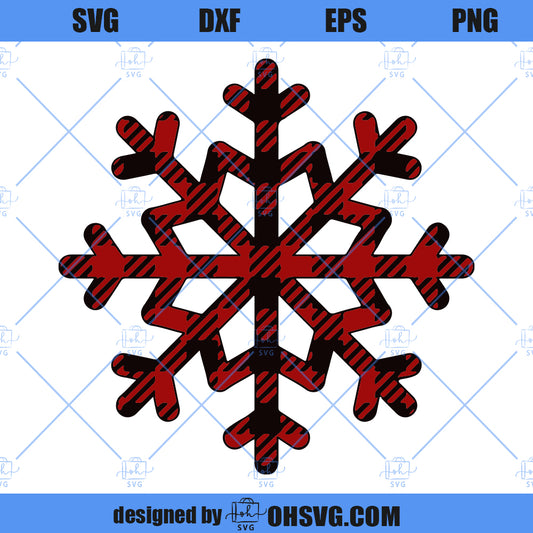 Plaid Snowflake SVG, Christmas SVG, Winter Buffalo Plaid SVG