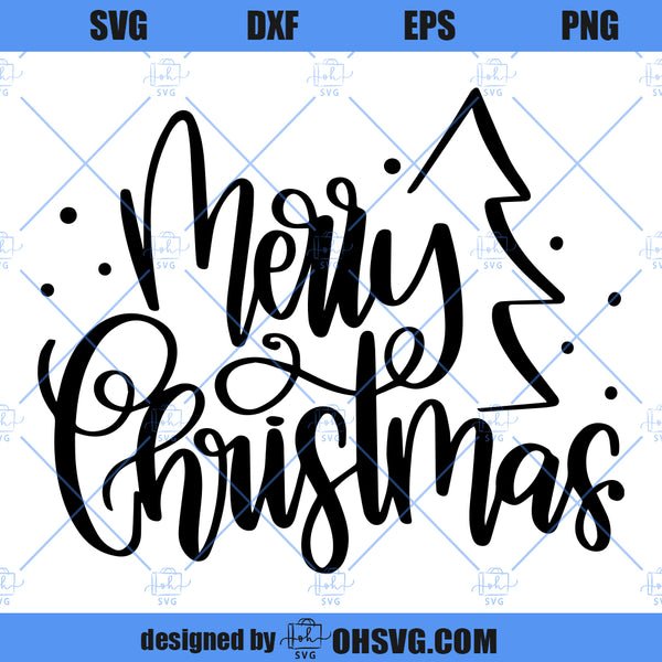 Merry Christmas SVG, Christmas SVG, Merry Christmas Hand Lettered SVG ...