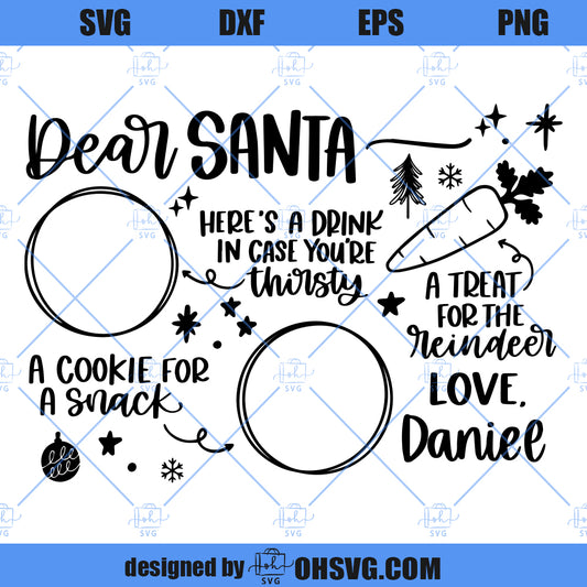 Santa Tray SVG, Christmas Platter SVG, Milk And Cookies Platter SVG