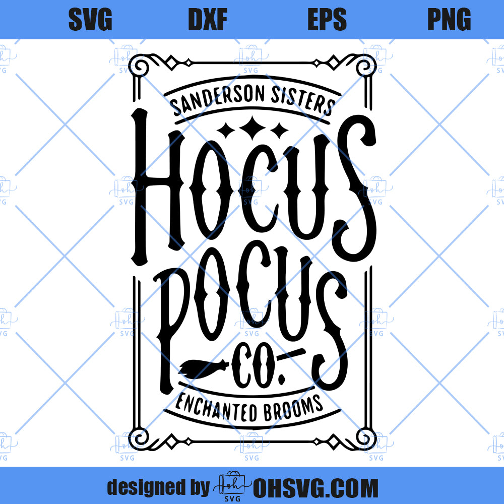 Hocus Pocus Co Ecnhanted Broom SVG, Witches Halloween SVG