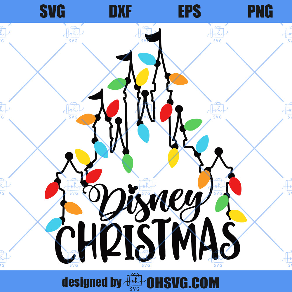 Castle Lights SVG, Christmas SVG, Christmas Trip SVG, Magic Castle Christmas Lights SVG