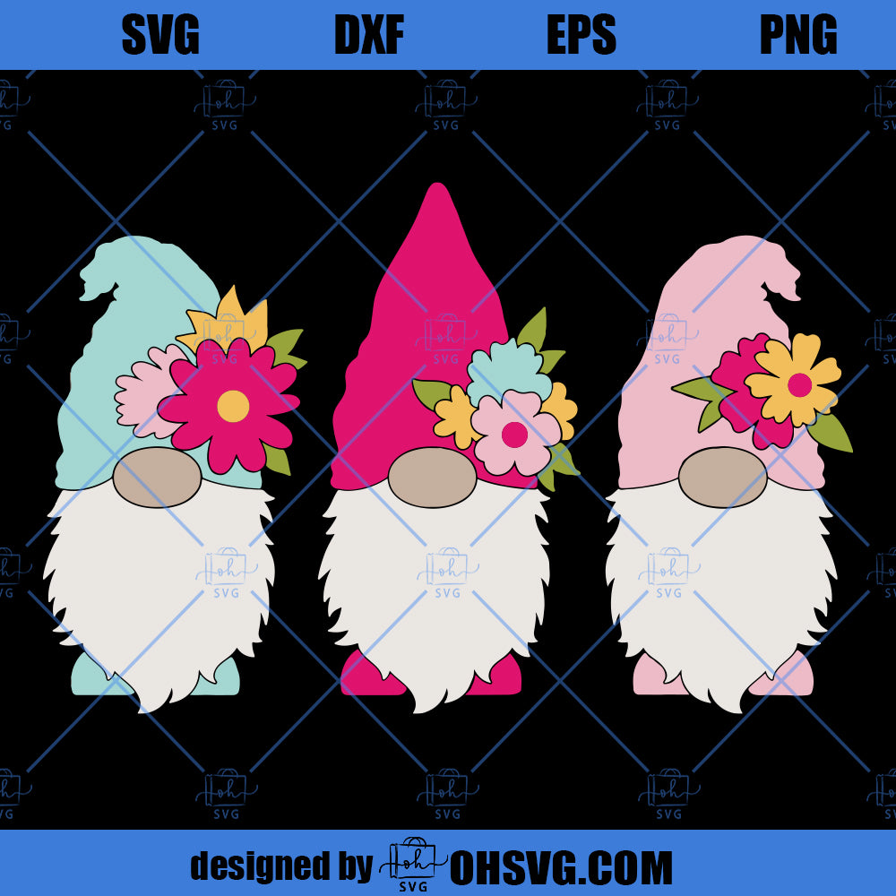 Gnome SVG, Spring SVG, Spring Gnome SVG, Floral Gnome With Flowers SVG