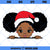 Peekaboo Christmas SVG, Christmas Afro Girl SVG, Cute Litle Girl African American SVG