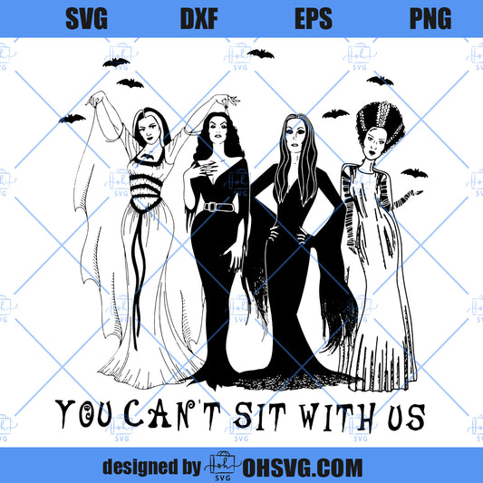 You Can't With Us SVG, Famous Witches Horror Halloween SVG, Retro Halloween Scary Movie SVG
