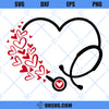 Valentine&#39;s Day Stethoscope SVG, Heart Nurse SVG, Heart Stethoscope SVG