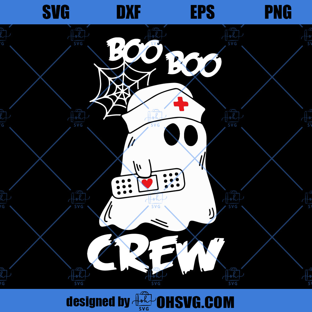 Boo Boo Crew SVG, Cute Boo Nurse Halloween SVG, Halloween Nurse SVG