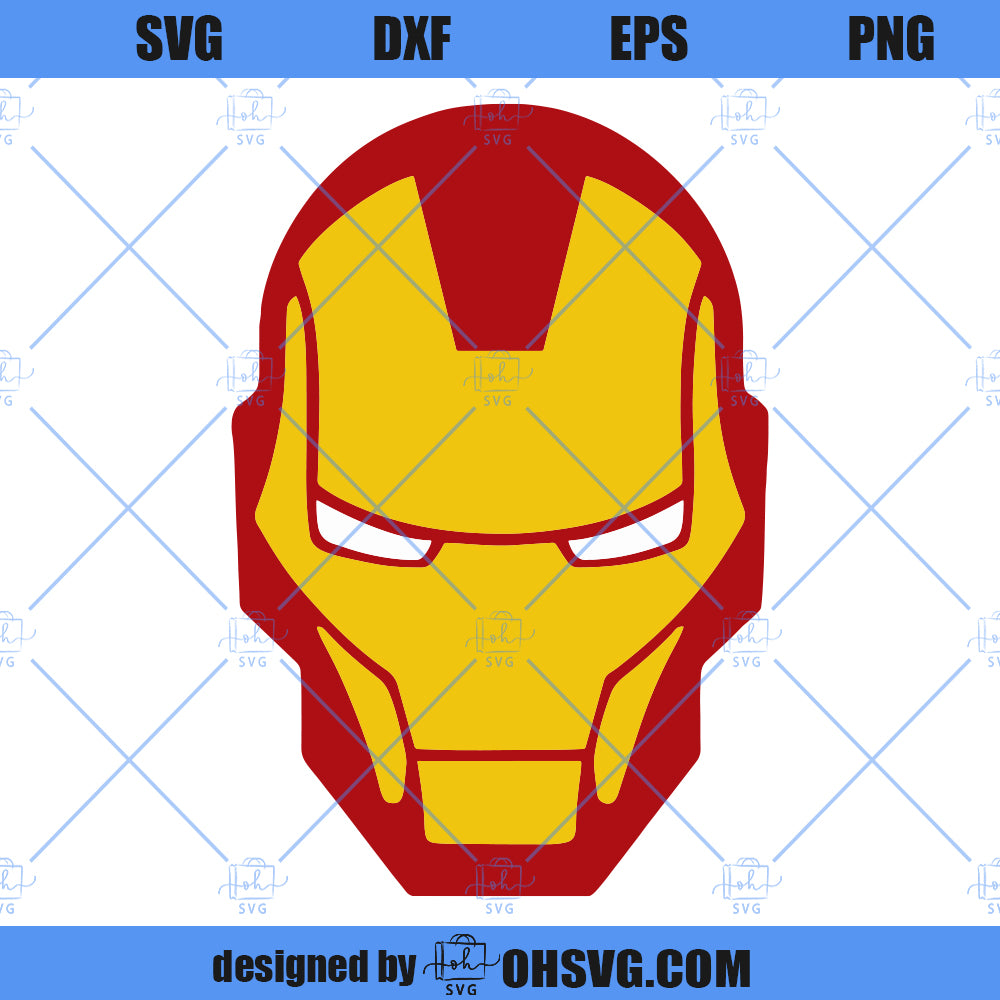 Iron Man SVG, Iron Man Head SVG, Avengers SVG PNG DXF Cut Files For Cricut