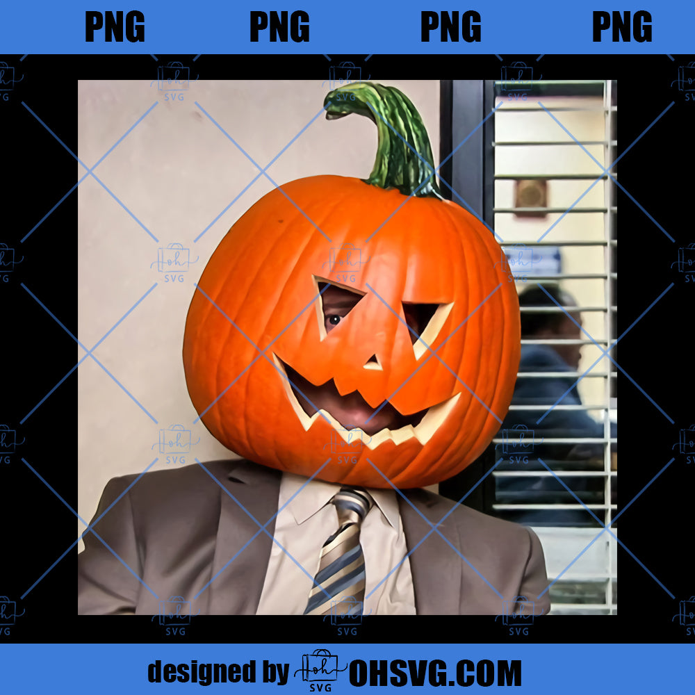 Dwight Pumpkin Head PNG, Funny Office PNG, The Office TV Show Halloween PNG