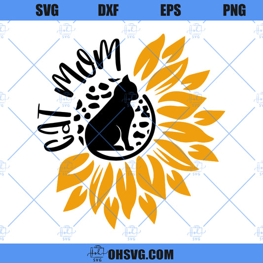 Sunflower With Cat SVG, Cat Mom SVG, Cat Lover SVG, Sunflower SVG