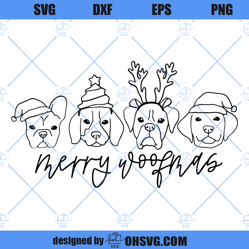 Merry Woofmas SVG, Christmas Dog SVG, Pet Christmas SVG, Dog Mom SVG