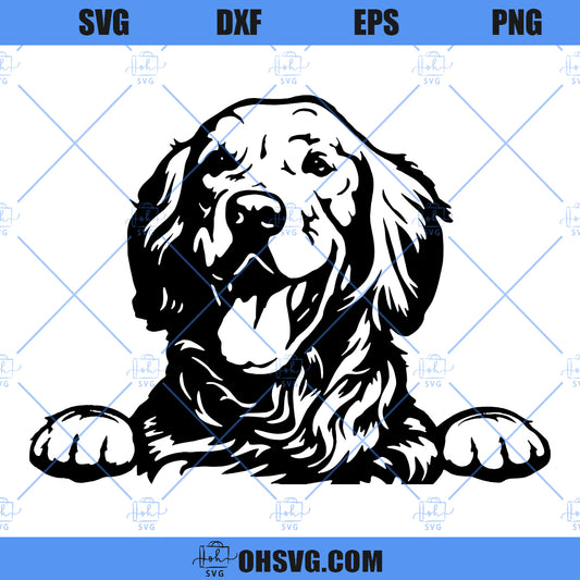 Golden Retriever SVG, Peeking Golden Retriever SVG, Peeking Golden SVG
