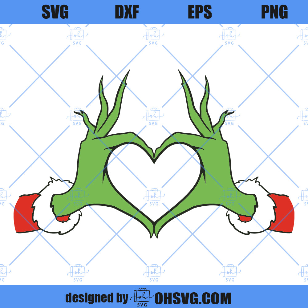 Grinch Heart Hands Christmas SVG, Grinch Christmas SVG