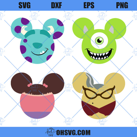 Mouse Shaped SVG, Custom Monsters SVG, Mike And Sulley Mickey Mouse SVG