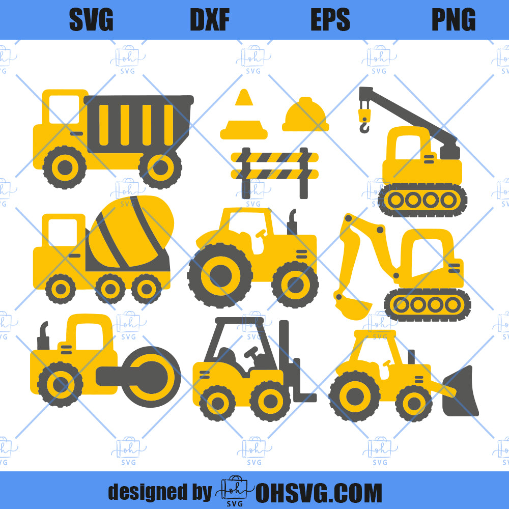 Construction SVG, Construction Trucks SVG, Excavator SVG