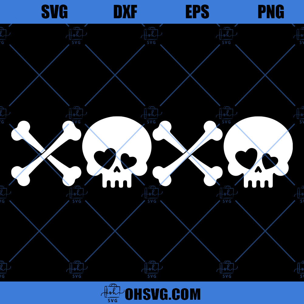 Hugs And Kisses SVG, Spooky Valentine SVG, Skull Xoxo SVG, Valentines Skull SVG