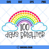 100 Days Of School SVG, 100 Days Brighter SVG, 100 Days Hearts SVG