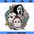 Retro Halloween PNG, Halloween Floral PNG, Scream, Jason, Michael Myers, Horror Movie Floral PNG