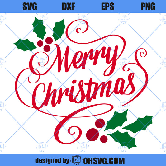 Merry Christmas SVG, Mistletoe SVG, Sign, Winter SVG, Snowflakes SVG, Christmas SVG, Holiday SVG