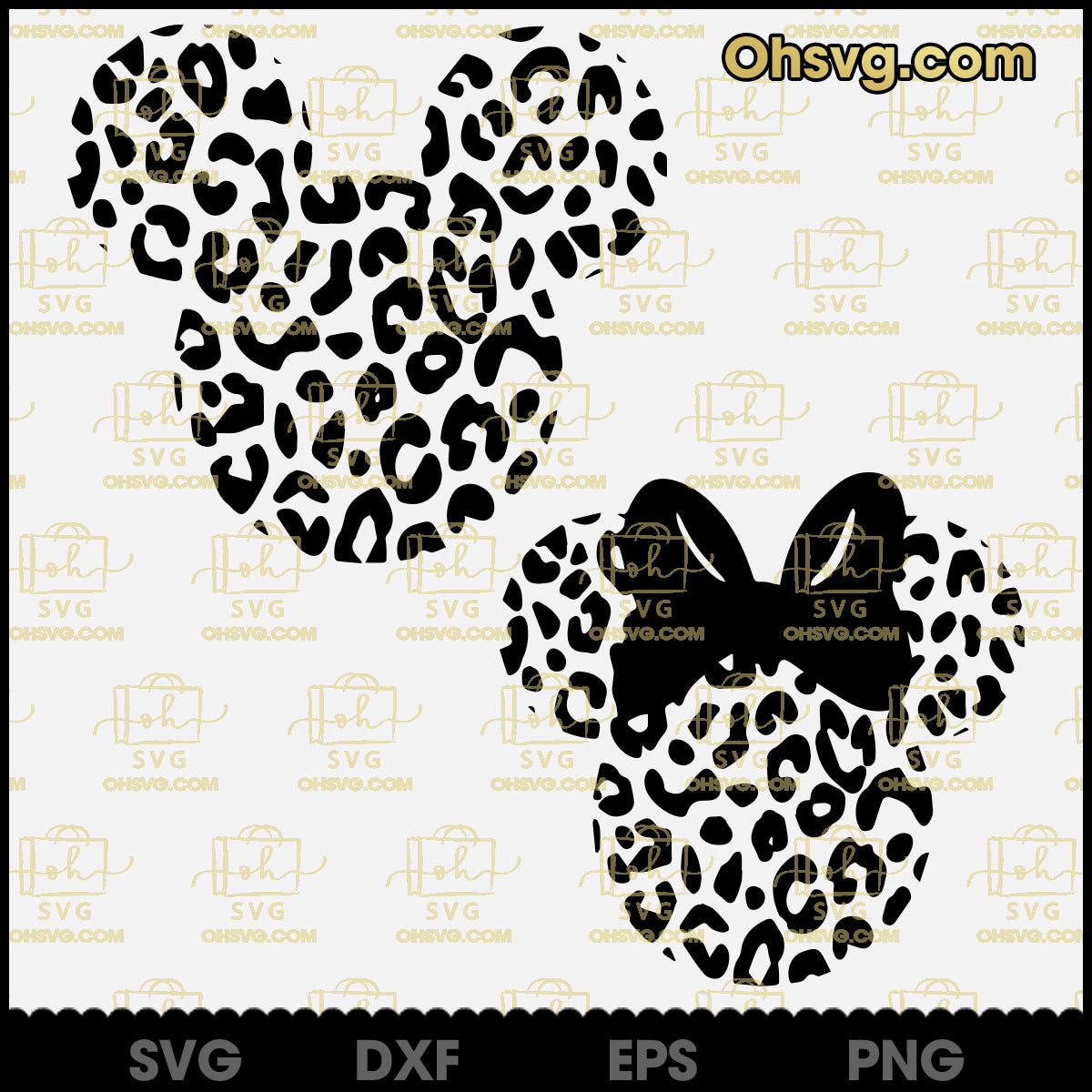 Minnie Mouse SVG, Mickey Mouse Cheetah Leopard Print SVG